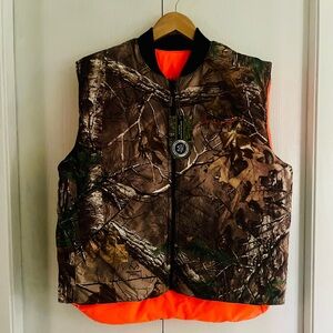 Realtree Mens Reversible Camo to Orange Vest